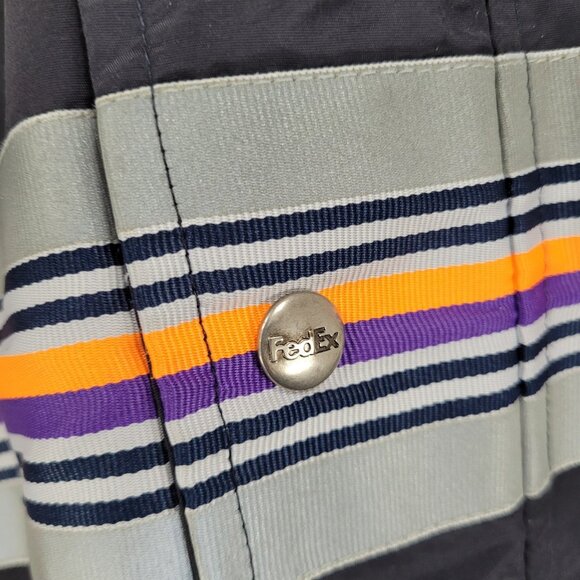 Fedex Black Double Zip Hideable Hood Relflective Windbreaker Jacket Size 3XL - Picture 15 of 16